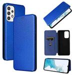 For Samsung Galaxy A23 4G Global Carbon Fiber Texture Leather Phone Case(Blue)