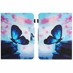 For 7 inch Colored Drawing Horizontal Flip Leather Tablet Case(Blue Butterfly)