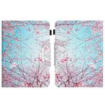 For 8 inch Colored Drawing Horizontal Flip Leather Tablet Case(Cherry Blossoms)