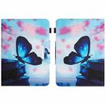 For 10 inch Colored Drawing Horizontal Flip Leather Tablet Case(Blue Butterfly)