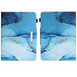 For 10 inch Colored Drawing Horizontal Flip Leather Tablet Case(Cyan Marble)