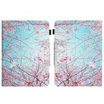 For 10 inch Colored Drawing Horizontal Flip Leather Tablet Case(Cherry Blossoms)