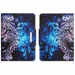 For Amazon Kindle Paperwhite 6 2022 Colored Drawing Horizontal Flip Leather Tablet Case(Blue Leopard)