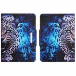 For Amazon Kindle Fire 7 2022 Colored Drawing Horizontal Flip Leather Tablet Case(Blue Leopard)