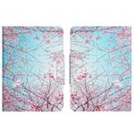 For Amazon Kindle Paperwhite 4 / 3 / 2 / 1 Colored Drawing Horizontal Flip Leather Tablet Case(Cherry Blossoms)
