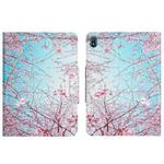 For Nokia T20 Colored Drawing Horizontal Flip Leather Tablet Case(Cherry Blossoms)