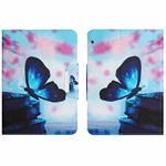 For Huawei MediaPad T3 10 inch Colored Drawing Horizontal Flip Leather Tablet Case(Blue Butterfly)