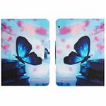 For Huawei MediaPad T5 10 inch Colored Drawing Horizontal Flip Leather Tablet Case(Blue Butterfly)
