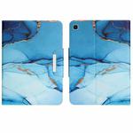For Samsung Galaxy Tab A7 Lite Colored Drawing Horizontal Flip Leather Tablet Case(Cyan Marble)