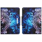 For Samsung Galaxy Tab A 10.1 2019 Colored Drawing Horizontal Flip Leather Tablet Case(Blue Leopard)