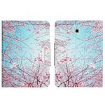 For Samsung Galaxy Tab E 9.6 Colored Drawing Horizontal Flip Leather Tablet Case(Cherry Blossoms)