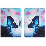 For iPad 10.2 2019 / 2020 / 2021 Colored Drawing Horizontal Flip Leather Tablet Case(Blue Butterfly)