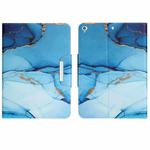 For iPad 10.2 2019 / 2020 / 2021 Colored Drawing Horizontal Flip Leather Tablet Case(Cyan Marble)