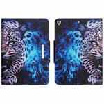 For iPad 10.2 2019 / 2020 / 2021 Colored Drawing Horizontal Flip Leather Tablet Case(Blue Leopard)