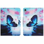 For iPad mini 6 Colored Drawing Horizontal Flip Leather Tablet Case(Blue Butterfly)