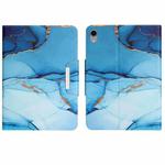 For iPad mini 6 Colored Drawing Horizontal Flip Leather Tablet Case(Cyan Marble)