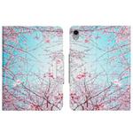 For iPad mini 6 Colored Drawing Horizontal Flip Leather Tablet Case(Cherry Blossoms)