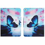 For iPad mini 1 / 2 / 3 / 4 / 5 Colored Drawing Horizontal Flip Leather Tablet Case(Blue Butterfly)