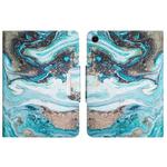 For Samsung Galaxy Tab A8 10.5 2021 Colored Drawing Horizontal Flip Leather Tablet Case(Ink Marble)