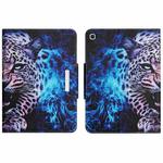 For Samsung Galaxy Tab S6 Lite Colored Drawing Horizontal Flip Leather Tablet Case(Blue Leopard)