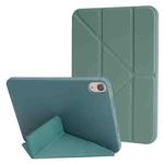 For iPad 10th Gen 10.9 2022 Millet Texture PU + Silicone 3-folding Leather Tablet Case(Green)