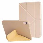 For iPad 10th Gen 10.9 2022 Millet Texture PU + Silicone 3-folding Leather Tablet Case(Gold)