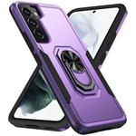 For Samsung Galaxy S23 5G Pioneer Armor PC + TPU Holder Phone Case(Purple + Black)