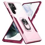 For Samsung Galaxy S23 Ultra 5G Pioneer Armor PC + TPU Holder Phone Case(Pink)