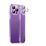 For iPhone 14 Pro Max Ultra-thin PC Phone Case with Lens Film(Transparent Purple)