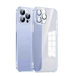 For iPhone 12 Ultra-thin PC Phone Case with Lens Film(Transparent Blue)