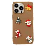 For iPhone 14 Plus Christmas Candy Phone Case(Brown)