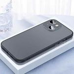 For iPhone 14 2 in 1 Skin Feel Frosted Phone Case with Lens Film(Black)