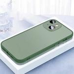 For iPhone 14 Plus 2 in 1 Skin Feel Frosted Phone Case with Lens Film(Green)