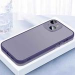 For iPhone 13 2 in 1 Skin Feel Frosted Phone Case with Lens Film(Purple)