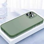 For iPhone 13 Pro 2 in 1 Skin Feel Frosted Phone Case with Lens Film(Green)