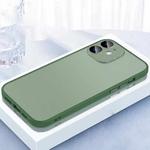 For iPhone 12 2 in 1 Skin Feel Frosted Phone Case with Lens Film(Green)