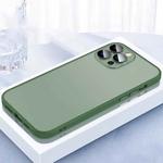 For iPhone 12 Pro 2 in 1 Skin Feel Frosted Phone Case with Lens Film(Green)