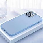 For iPhone 12 Pro Max 2 in 1 Skin Feel Frosted Phone Case with Lens Film(Sierra Blue)