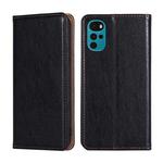 For Motorola Moto E32 India/E22s 4G Global Gloss Oil Solid Color Magnetic Leather Phone Case(Black)