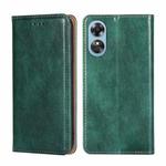 For OPPO A17 Gloss Oil Solid Color Magnetic Leather Phone Case(Green)