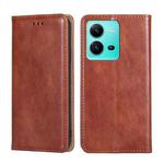 For vivo V25 5G/V25e 5G/X80 Lite Gloss Oil Solid Color Magnetic Leather Phone Case(Brown)
