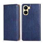 For vivo Y16 4G/Y02s 4G Gloss Oil Solid Color Magnetic Leather Phone Case(Blue)