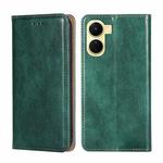 For vivo Y16 4G/Y02s 4G Gloss Oil Solid Color Magnetic Leather Phone Case(Green)