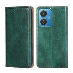 For vivo Y55 4G Gloss Oil Solid Color Magnetic Leather Phone Case(Green)