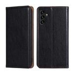For Samsung Galaxy A04s Gloss Oil Solid Color Magnetic Leather Phone Case(Black)