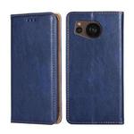 For Sharp Aquos sense7 Plus Gloss Oil Solid Color Magnetic Leather Phone Case(Blue)