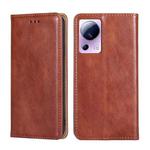 For Xiaomi Civi 2 5G Gloss Oil Solid Color Magnetic Leather Phone Case(Brown)