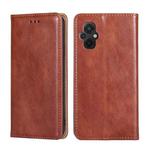 For Xiaomi Poco M5 4G Gloss Oil Solid Color Magnetic Leather Phone Case(Brown)