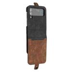 For Samsung Galaxy Z Flip 3 5G Side Buckle Double Fold Leather Phone Case(Brown)