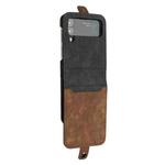 For Samsung Galaxy Z Flip 4 5G Side Buckle Double Fold Leather Phone Case(Brown)